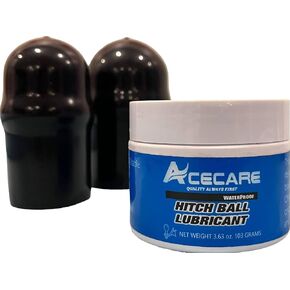 3.63oz Trailer Hitch Ball Lubricant with 2 PCS of Trailer Hitch Ball Cover - Reduces Friction & Wear on Hitch Balls, King Pins, Hitch Locks | Essential Camper & Travel Trailer Accessory