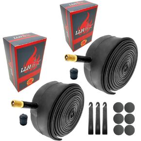 16 Inch Bike Tube 2 Pack 16 x 1.95 Bike Tube/1.5/1.75/2.125/2.3 with 3 Levers, 6 Round Patches - Compatible with Most 16" Tube Bike - Premium Long Lasting Butyl Rubber.