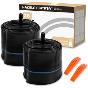 2 Pcs Fat Tire Tube, 20Inch/26Inch x 3.0/3.5/4.0 Bike Tube with AV35/FV33 Valve Stem, High Air Tightness Bicycle Butyl Inner Tube Replacement with Tire Levers for Fat Bikes, 2Packs