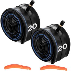 قطعتان من أنبوب الإطارات الدهنية، 20 بوصة/26 بوصة × 3.0/3.5/4.0 أنبوب دراجة مع ساق صمام AV35/FV33، استبدال الأنبوب الداخلي بوتيل عالي الضيق للهواء مع رافعات الإطارات للدراجات الدهنية، عبوتان