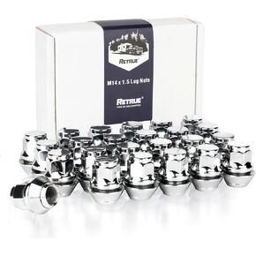 24pcs 14x1.5 OEM Stock Lug Nuts for Ford Expedition/F-150 2015-2022 Chrome Closed End Mag Style Lug Nuts with Washer Hex for Lincoln 2016-2021 MKX Factory Wheel Nuts Replacement