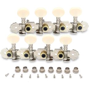 Metallor Guitar Machine Heads Tuning Pegs Tuning Keys for Mandolin Banjo and 8 String Guitars Instruments Double Hole Chrome Plating 4L 4R.