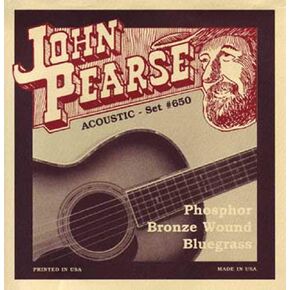 John Pearse P650 Bronze Acoustic Guitar Strings, Medium