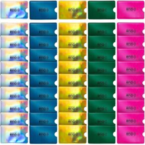 RAYNAG 25 RFID Blocking Credit Card Sleeves ID Card Holders Identity Theft Protection Aluminum Foil Covers, Fits Wallet/Purse Slot Perfectly in Saudi Arabia
