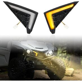 SAUTVS LED Turn Signal Fang Lights for Yamaha Wolverine X2 X4, Front Grille Accent Lights Signature Lights Grill Lamps for Yamaha Wolverine X2 X4 850 1000 2018-2024 Accessories (2PCS)