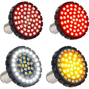 NTHREEAUTO 1157 Front Rear LED Turn Signals Kit 2" Bullet Switchback Brake Running Light Compatible with Harley Sportster Dyna Softail Road King Electra Street Glide Fatboy Motorcycle Blinkers