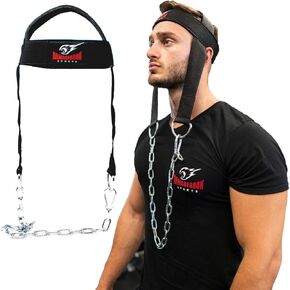 Neck Harness for Weight Lifting - Thick Neck Strap Trainer for Workout Development Strength Resistance Hat Muscle Builder with Chain for Exercise Weighlifting