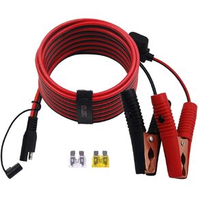 14FT/4.27m 14AWG 20A Battery Alligator Clip to SAE Connector/12V SAE Quick Release Adapter to Alligator Clips Quick Disconnect Cable