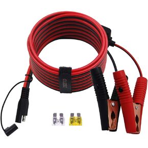 15FT/4.58m 14AWG 20A Battery Alligator Clip to SAE Connector/12V SAE Quick Release Adapter to Alligator Clips Quick Disconnect Cable