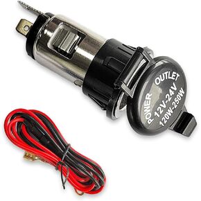 Car Cigarette Lighter Socket, 12V Auto Cigarette Lighter Adapter with Waterproof Cover & Extension Cable, Vehicle Female Power Outlet Socket Replacement for Car Truck RV Boat