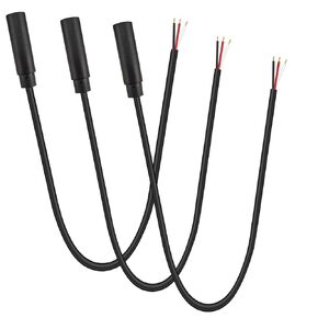 (3 Pack Replacement 3.5mm Female Jack to Bare Wire Open End TRS 3 Pole Stereo 1/8" 3.5mm Jack Plug Connector Audio Cable for Headphone Headset Earphone Cable Repair