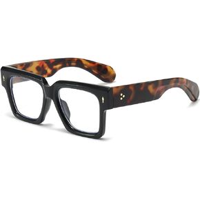 Fashion Square Glasses for Women Men Thick Frame Black Glasses Blue Light Blocking Computer Eyeglasses