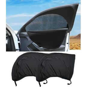 2 Pack Car Side Window Shades,Car Window Screen Breathable Side Windows Sun Shades Covers Mesh Shade,Zipper Side Sun Mesh,Car Heat Shading and UV Protection