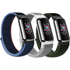 أحزمة رياضية من النايلون متوافقة مع أحزمة Fitbit Luxe للنساء والرجال، أشرطة بديلة قابلة للتعديل قابلة للتنفس لساعة Fitbit Luxe الذكية، 3 عبوات
