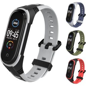 MIJOBS 4 PACK Replacement Strap for Mi Band 7 Mi Band 5/6 Silicone Strap Set Colorful Wristband Bracelet Smart Band Strap Correa Accessories for Xiaomi Mi Band 5 / Mi Band 6