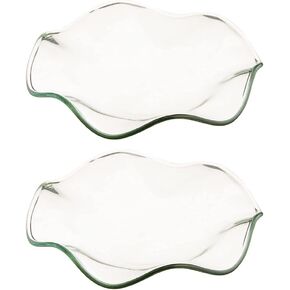 DOITOOL 2Pcs Replacement Flounces Oil Warmer Dish Wax Warmer Replacement Dish, Wax Melt Warmer Liner Glass Dish Candle Warmer Bowl Plate Wax Tray for Wax Melter Wax Burner (Size S)