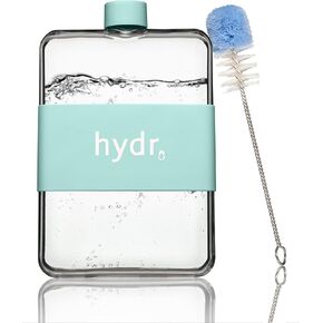 | زجاجة مياه مسطحة 15 أونصة للمحفظة وفرشاة تنظيف مرنة | زجاجة مياه مربعة خالية من مادة BPA | زجاجات مياه رفيعة مقاومة للتسرب/السقوط للسفر، زجاجة مياه صغيرة in Kuwait