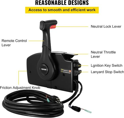 Boat Throttle Control for Mercury Side Mounted Outboard Remote Control Single Lever Binnacle with Key Switch and Lanyard in Saudi Arabia