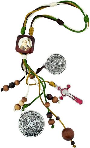 VILLAGE GIFT IMPORTERS 12" Saint Benedict Home Blessing Ornament | 3 Colors | Fits on Your Door Handle or Can Be Hung on Hook | Christian Home Goods (Brown) in Saudi Arabia