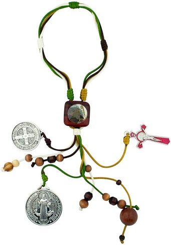 VILLAGE GIFT IMPORTERS 12" Saint Benedict Home Blessing Ornament | 3 Colors | Fits on Your Door Handle or Can Be Hung on Hook | Christian Home Goods (Brown) in Saudi Arabia