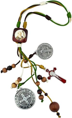 VILLAGE GIFT IMPORTERS 12" Saint Benedict Home Blessing Ornament | 3 Colors | Fits on Your Door Handle or Can Be Hung on Hook | Christian Home Goods (Brown) in Saudi Arabia