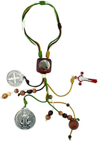 VILLAGE GIFT IMPORTERS 12" Saint Benedict Home Blessing Ornament | 3 Colors | Fits on Your Door Handle or Can Be Hung on Hook | Christian Home Goods (Brown) in Saudi Arabia