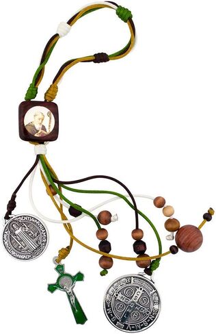 VILLAGE GIFT IMPORTERS 12" Saint Benedict Home Blessing Ornament | 3 Colors | Fits on Your Door Handle or Can Be Hung on Hook | Christian Home Goods (Brown) in Saudi Arabia