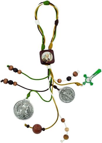 VILLAGE GIFT IMPORTERS 12" Saint Benedict Home Blessing Ornament | 3 Colors | Fits on Your Door Handle or Can Be Hung on Hook | Christian Home Goods (Brown) in Saudi Arabia