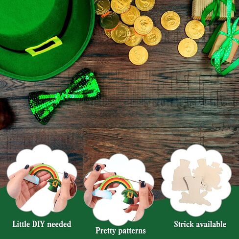 St. Patricks Day Decorations Wooden Shamrock Ornaments Good Luck Clover Hanging Ornament Craft for Tree Shamrock 12 Styles Irish Saint Patricks Day Tree Hanging Decorations(24 Pieces) in Saudi Arabia