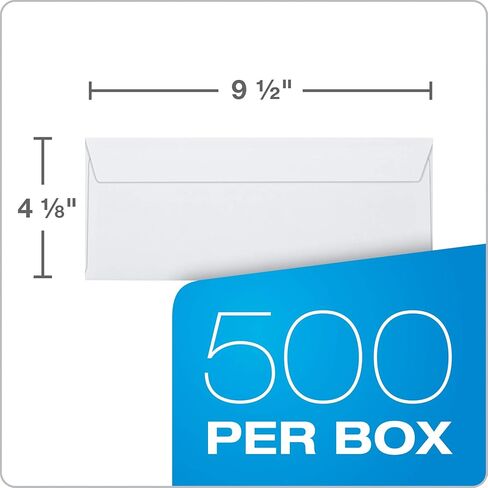 أظرف عمل كولومبية رقم 10، ذاتية الغلق، ملونة بأمان، بدون نافذة، 4-1/8 بوصة × 9-1/2 بوصة، 500 لكل صندوق، أبيض (COLO145) in Kuwait