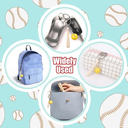 24 مجموعة سلسلة مفاتيح أكريليك للكرة اللينة مع مضرب خشبي مصغر للكرة اللينة لهدايا الكرة اللينة، هدايا الحفلات الرياضية، حقيبة رياضية للكرة اللينة in Kuwait