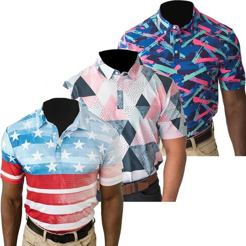 YATTA GOLF Collection Golf Polo Shirts - Athletic Fit, Wrinkle Resistant, Moisture Wicking, Casual Polo Shirts for Men in Saudi Arabia