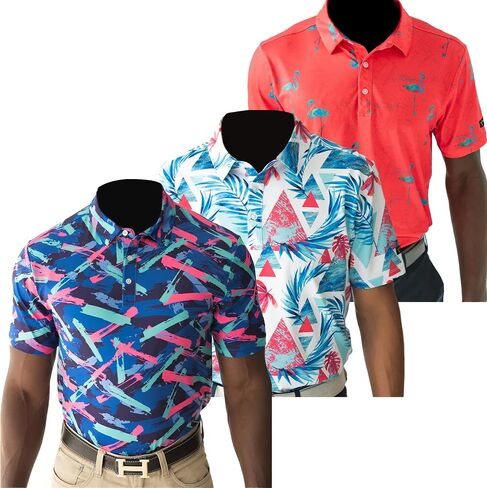 YATTA GOLF Collection Golf Polo Shirts - Athletic Fit, Wrinkle Resistant, Moisture Wicking, Casual Polo Shirts for Men in Saudi Arabia