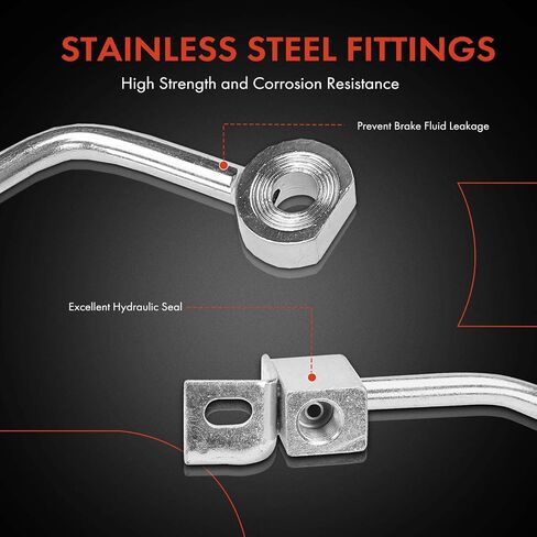 A-Premium Front Passenger Side Brake Hydraulic Hose Compatible with Select Jeep Models - Liberty 2002 2003 2004 2005 2006 2007 - Replace# 52128312AC in Kuwait