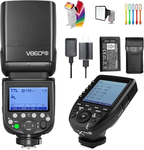 Godox V860III-S TTL High-Speed Sync 1/8000s 2.4G GN60 Li-ion Battery Flash Speedlite Speedlight with Xpro-S Wireless Trigger Transmitter Compatible for Sony Cameras with Softbox,Filter,USB Light in Saudi Arabia