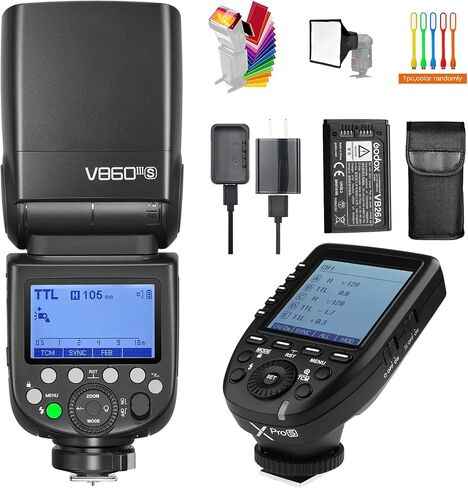 Godox V860III-S TTL High-Speed Sync 1/8000s 2.4G GN60 Li-ion Battery Flash Speedlite Speedlight with Xpro-S Wireless Trigger Transmitter Compatible for Sony Cameras with Softbox,Filter,USB Light in Saudi Arabia