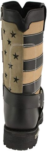 Milwaukee Leather MBL9363 Women’s ‘Stars and Stripes’ Black with Tan Leather Motorcycle Rider Harness Boots - 10 in Saudi Arabia