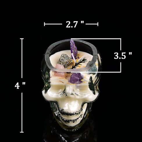 أمويستون الجمجمة الكريستال شمعة الأحجار الكريمة الطبيعية الشموع مع الزجاج الجمجمة شفاء العطر شمعة للديكور المنزل التأمل in Kuwait