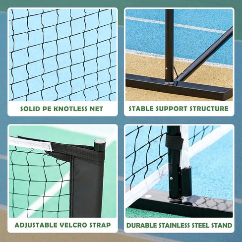 DULCE DOM Pickleball Net Portable Outdoor, 22 FT Pickleball Nets USAPA Regulation Full Size, Pickle Ball Game Net System with Carrying Bag for Driveway Backyards, with Court Marking Kit & Paddles in Saudi Arabia