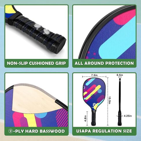DULCE DOM Pickleball Net Portable Outdoor, 22 FT Pickleball Nets USAPA Regulation Full Size, Pickle Ball Game Net System with Carrying Bag for Driveway Backyards, with Court Marking Kit & Paddles in Saudi Arabia