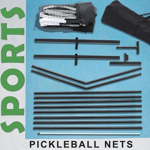 DULCE DOM Pickleball Net Portable Outdoor, 22 FT Pickleball Nets USAPA Regulation Full Size, Pickle Ball Game Net System with Carrying Bag for Driveway Backyards, with Court Marking Kit & Paddles in Saudi Arabia