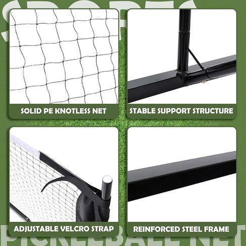 DULCE DOM Pickleball Net Portable Outdoor, 22 FT Pickleball Nets USAPA Regulation Full Size, Pickle Ball Game Net System with Carrying Bag for Driveway Backyards, with Court Marking Kit & Paddles in Saudi Arabia