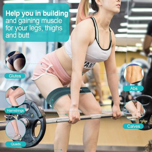 BERTER Resistance Bands for Legs and Butt, Workout Exercise Hip Bands, Fitness Booty Loop Non-Slip Bands for Squats, Deadlifts, Yoga, Sport, Pack of 3 in Saudi Arabia