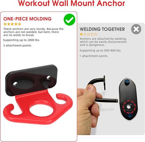 3 قطع من مثبتات الحائط المقاومة المتينة - مرساة تثبيت على الحائط للتمارين الرياضية موفرة للمساحة لتمارين الصالة الرياضية المنزلية والعلاج الطبيعي وتدريبات القوة in Kuwait