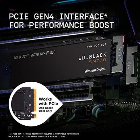 WD_BLACK 4TB SN850X NVMe Internal Gaming SSD Solid State Drive - Gen4 PCIe, M.2 2280, Up to 7,300 MB/s - WDS400T2X0E in Kuwait