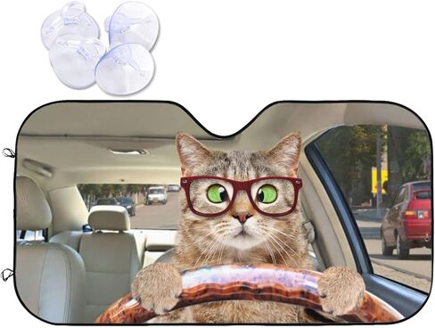 Car Front Windshield Sun Shade,Auto Sunshade for Car Truck SUV - Blocks Uv Rays Sun Visor Protector (51" X 27.5"Inch,Upgrade Hardened) in Saudi Arabia