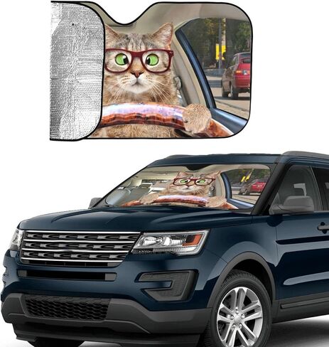 Car Front Windshield Sun Shade,Auto Sunshade for Car Truck SUV - Blocks Uv Rays Sun Visor Protector (51" X 27.5"Inch,Upgrade Hardened) in Saudi Arabia
