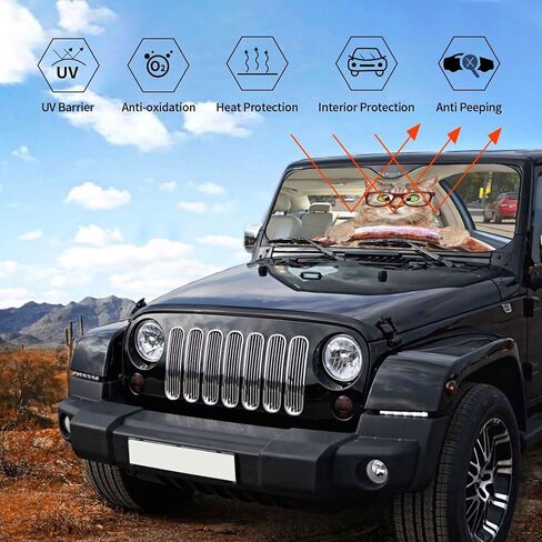 Car Front Windshield Sun Shade,Auto Sunshade for Car Truck SUV - Blocks Uv Rays Sun Visor Protector (51" X 27.5"Inch,Upgrade Hardened) in Saudi Arabia