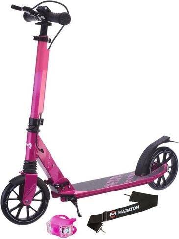 Delta 180 Scooter for Teens 8-16, Max 220 lbs. 10.5-35.5 inch Adjustable Handlebar, 180mm Wheels, Aluminum Deck, Front Shock, Dual Brakes, Foldable, Strap, Durable, Lightweight, Premium in Saudi Arabia