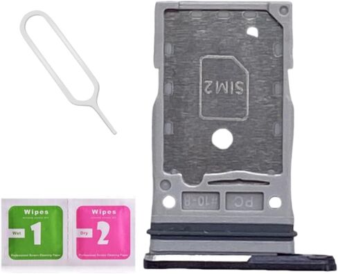 Dual SIM Card Tray Slot Holder Replacement for Samsung Galaxy S23 Ultra 5G S918U S918B with Sim Card Tray Open Eject Pin and SD Card Tray (Phantom Black) in Kuwait